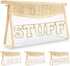 Boho Clear Makeup Letter Patch Makeup Bag STUFF Pouch, Clear Toiletry Bags Travel Small Cute Stadium Chenille Letter Cosmetic Zipper Pouch Purse, ...