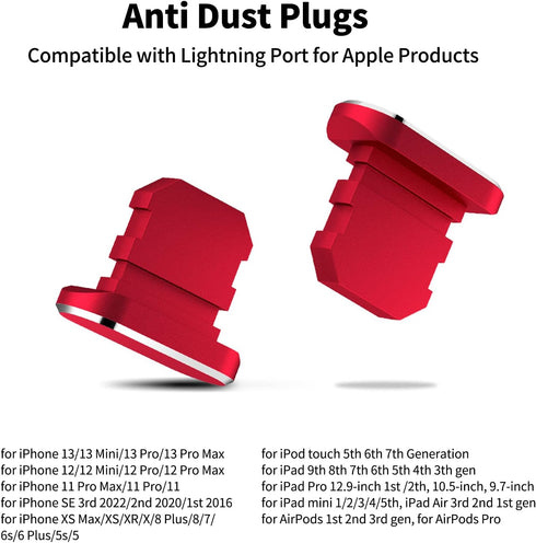 2 Pack Anti Dust Plugs for iPhone 13 Pro Max 14 12 Mini Dust Cover 8 Pin Dust Plug with Mini Storage Box iPhone Charging Port Plugs for iPhone 11 ...