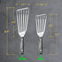 2 Pack Fish Spatula Turner, Stainless Steel Slotted Spatulas for Flipping, Turning, Frying & Grilling, 3"x6"+4"x8" Metal Slotted Spatulas, Wooden ...