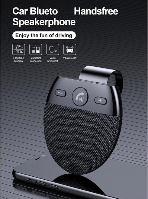 Hands Bluetooth for Cell Phone Car Kit - Bluetooth 5.0 Car Speaker with CVC8.0 Double Noise Reduction Technology, Support Siri Voice Guidance Rece...