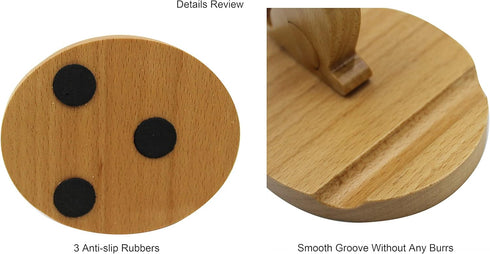 Cute Dog Cellphone Holder Stand Wooden Smartphone Desk Holder for All Mobile Phones Animal Phone Stand Desk Ornament...