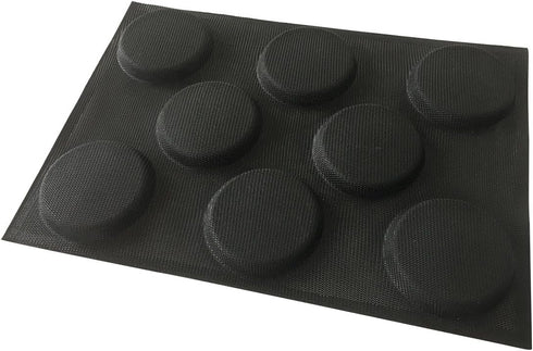 Bluedrop Silicone Hamburger Bread Forms Perforated Bakery Molds Non Stick Baking Sheets Fit Half Pan Size...
