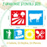24 Pcs Farm Theme Stencil Set 8 x 8 Inch Plastic Drawing Painting Stencil Templates Animals Farmer House Stencils Reusable for Kids Painting on Wo...