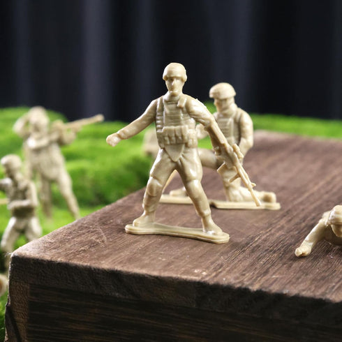 3 otters 100PCS Army Men Toy Soldiers, Army Men Playset Plastic Soldier Figures Multiple Poses for Boys Birthday Gift Yellow...