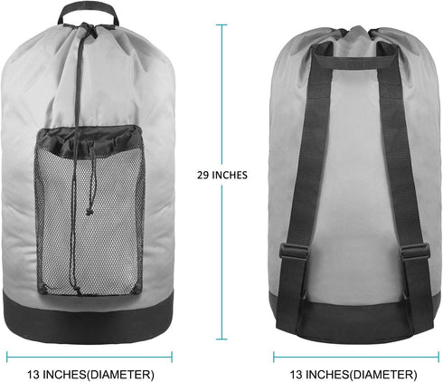 Dalykate Backpack Laundry Bag, Laundry Backpack with Shoulder Straps and Mesh Pocket Durable Nylon Clothes Hamper Bag with Drawstring Closure for ...