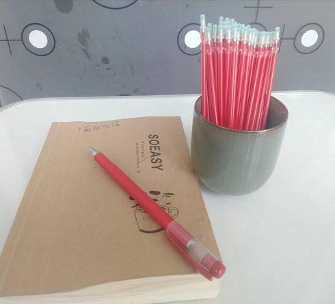 Gel Pens 0.5mm Refills, Red Gel Pen Refills, 50-Pack 0.5 mm Gel Ink Pen Replace Refills,Send 1 Extra pens,Red Pen Refills Easy Drying, Smooth Writ...