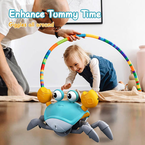 Crawling Crab Baby Toys - Infant Tummy Time Toy Gifts 3 4 5 6 7 8 9 10 11 12 Babies Boy Girl Dancing Walking Moving Learning Crawl 0-6 to 12-18 Mo...