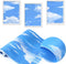 18" x 12' Clouds Fade Resistant Bulletin Board Roll, Fabric for Classroom Bulletin Boards, Classroom Decor, Curtains, and Crafts, Non Woven Blue S...