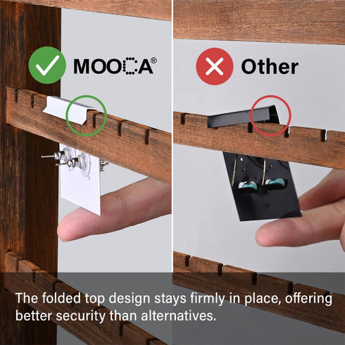 MOOCA 100 pieces of 1.5 x 2-inch plain white velvet hanging earring cards serve as earring holders and display cards for ear studs, hooks, clip ea...