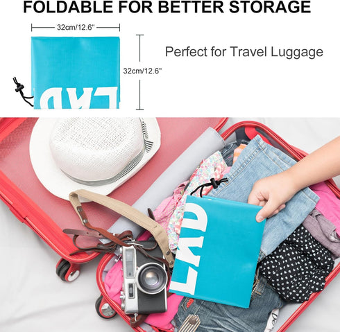 2 Pack XL Travel Laundry Bag, Machine Washable Dirty Clothes Organizer, Large Enough to Hold 4 Loads of Laundry, Easy Fit a Laundry Hamper or Bask...