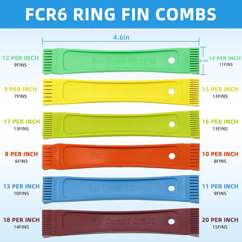 AMI PARTS FCR6 Fin Comb Set for Air Conditioner FCR6 Coil Fin Comb Ring Straighten Evaporator Condensor Multi...