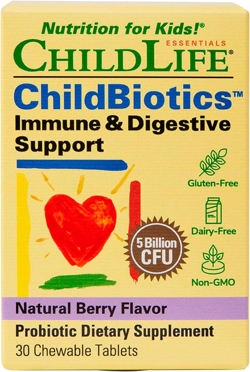 CHILDLIFE ESSENTIALS ChildBiotics Immune & Digestive Support - Kids Probiotic, Contains Live Probiotics, Good for Digestion & Immune Support, Alle...