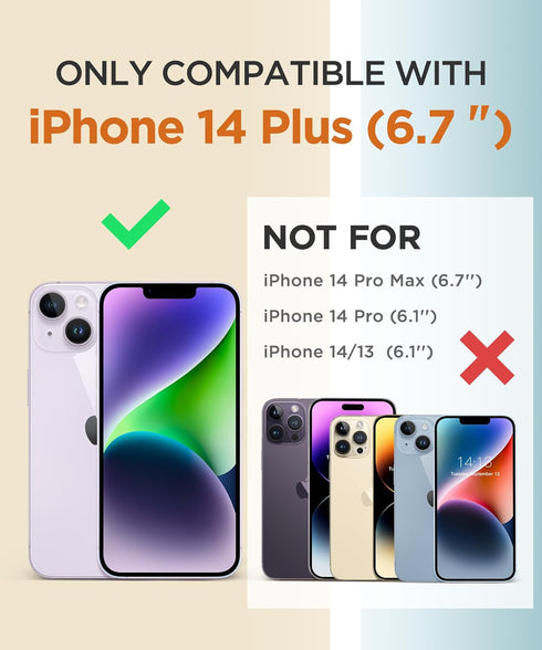GVIEWIN for iPhone 14 Plus Case Floral, with Screen Protector + Camera Lens Protector, Soft Slim Clear Flower Shockproof Full Body Protective Wome...