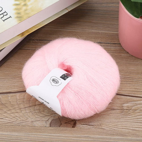 Pink Mohair Yarn, Mohair Yarn, Mohair Yarn for Knitting, Mohair Wool Ball Yarn Long Mohair Pashm Knit for DIY Crochet Scarf Clothes Sweater Shawl ...