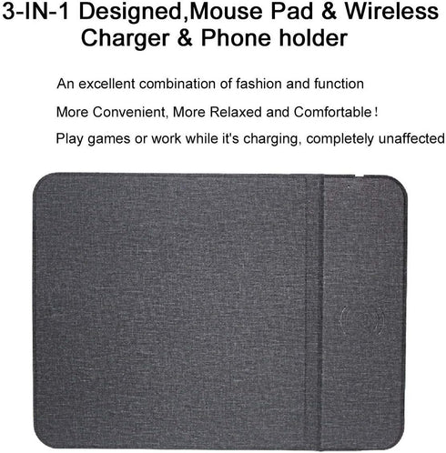 Mouse Pad with Wireless Charger, Qi Certified 15W Fast Wireless Charging Pad for Samsung iPhone, and All QI Enable Devices....