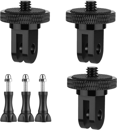 6 Pack Aluminum Camera Tripod Adapter 1/4"-20 Conversion Adapter Mounts Compatible with Gopro Action Cameras Insta360, 1/4" Mount Adapter for GoPr...