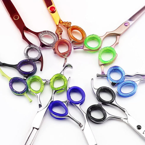 16Pcs Soft Silicone Scissors Finger Rings Silicone Pet Shears Ring Shear Grips Inserts Finger Protector Soft Silicone Accessories (Red/Blue/Purple...