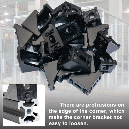 2020 Corner Bracket Kit,20pcs Corner Brackets 40pcs Hex Screws 40pcs Slide Nuts,40pcs Washers and 2pcs Hex Wrenchs for Slot 6mm 20s Aluminum Extru...
