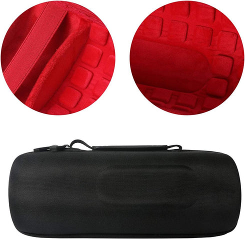 co2CREA Hard Travel Case for replacement for JBL Charge 4 / replacement for JBL Charge 5 Waterproof Bluetooth Speaker (Outside Black and Inside Re...