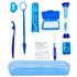 Portable Orthodontic Oral Care Kit for Braces - Interdental Brush Dental Wax Dental Floss Toothbrush Cleaning Kit(Blue)...