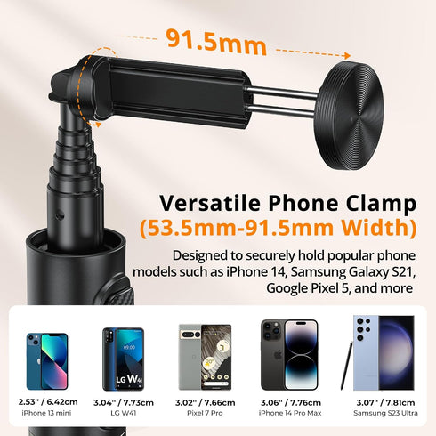 ATUMTEK 55" Selfie Stick Tripod, All-in-one Extendable Aluminum Phone Tripod with Rechargeable Bluetooth Remote for iPhone, Samsung, Google, LG, S...