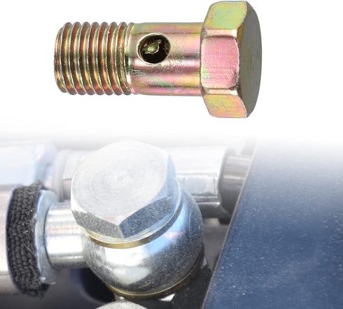 X AUTOHAUX 2 Set Banjo Bolt Brake Fitting Adapter Kit M10x1.25 Brake Line Thread Banjo Bolt with 10mm Washers...