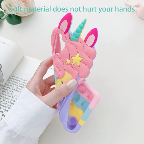 for Samsung Galaxy A12 5G Phone Case, for Samsung A42 5G Case with Strap Lanyard Push Pop Bubble 3D Cartoon Toys Funny Kawaii Cute Silicone Shockp...