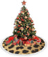Christmas Tree Skirt 48" Inch Leopard Animal Print Xmas Tree Skirt Mat with White Tassel for Party Holiday, Tree Skirt Christmas Decorations...