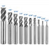 8PCS/9PCS/10PCS End Mills 4 Flutes HSS CNC Cutting Tool Set 1/16" - 1/2" for Wood Aluminum Steel Milling (10-Piece Set)...