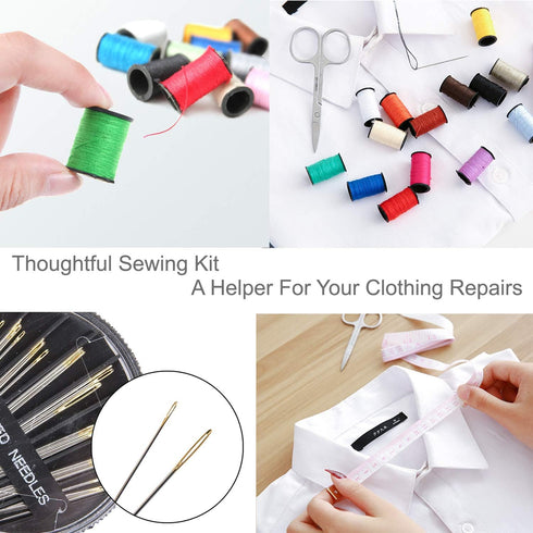 Mini Travel Sewing Kit, AUERVO DIY Premium Sewing Supplies,Basic Sewing kit for Adults,Beginners,Home,Emergency Filled with Repair kit and Sewing ...