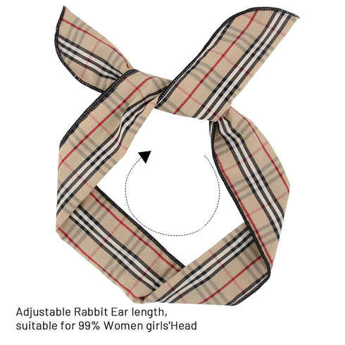 Twist Bow Wire Headbands Head Wrap Retro Bowknot Polka Dot Lattice Design Rabbit ear Wired Hairbands Hair Holder Hair Accessory for Women and Girl...