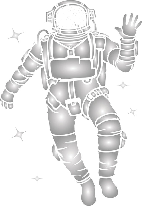 Astronaut Stencil, 8.5 x 12 inch (L) - Spaceman Spacewoman Rocketeer Stencils for Painting Template...