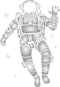 Astronaut Stencil, 8.5 x 12 inch (L) - Spaceman Spacewoman Rocketeer Stencils for Painting Template...