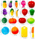 Kitchen Toys Fun Cutting Food Fruits Vegetables Toys Pretend Food Playset for Children Girls Boys Educational Early Age Basic Skills Development 4...