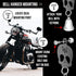 Sparkle Rider Sugar Skull Bell Hanger Mount with Swarovski Crystals | Decorative Bracket to Attach Gremlin, Guardian, Harley Motorcycle Bells | Cu...