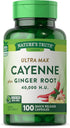 Nature's Truth Cayenne Pepper Capsules | 40,000 HU | 100 Count | with Ginger Root | Non-GMO & Gluten Free Supplement...
