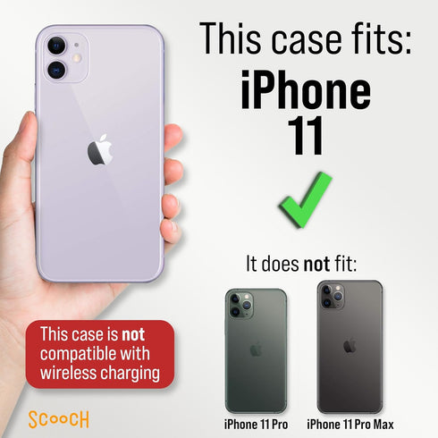 Scooch for iPhone 11 Case with Card Holder, Wingmate Wallet Case with Hidden Card Slot and RFID Protection for 3 Cards, 10-Foot Drop Protection, B...