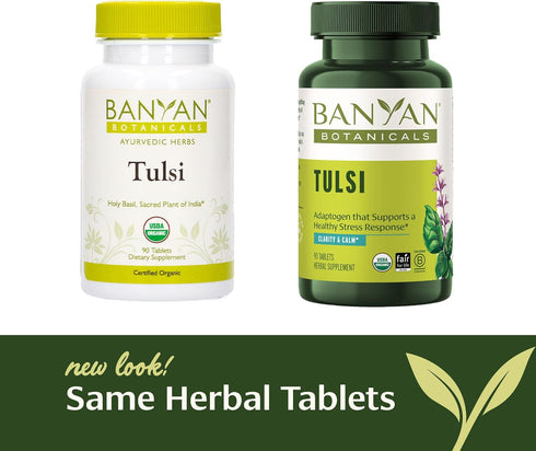 Banyan Botanicals Tulsi (Holy Basil) – Uplifting Adaptogen – Organic Lung and Respiratory Health Supplement* – 90 Tablets – Non-GMO Sustainably So...