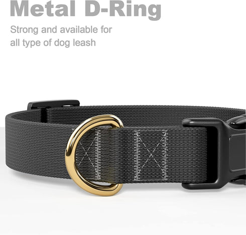 Dog Collar, Adjustable Black Dog Collar for Small Dogs, Cute Puppy Collar for Boy and Girl Dog, Classic Heavy Duty Pet Collars with Quick Release ...