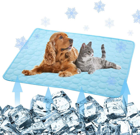 Pet Cooling Mat for Dogs and Cats, Mesh Fabric, 28x22in, Ice Silk Material, Washable, Convenient, Summer Gift...