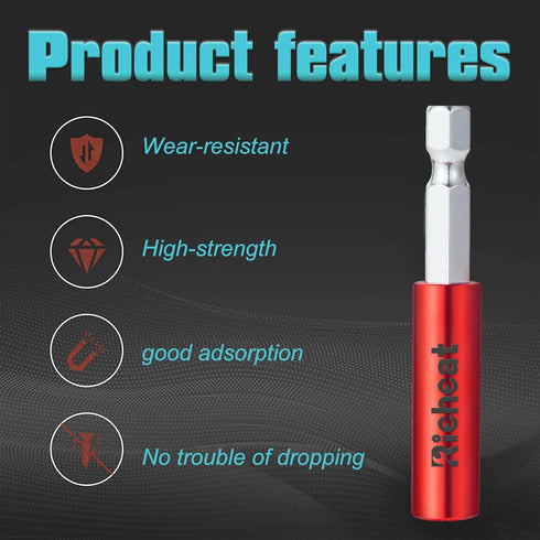 10PCS Strong Magnetic Extension Socket Drill Bit Holder 1/4" Hex Power Tools,Strong Magnetic Extension Bit Holder,Hex Shank S2 Steel Magnetic,Scre...