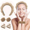 5Pcs Spa Tools Fluffy Head Band Elastic Water Absorbent Twist Bands Hair Claw Clips Non Slip Clips Suitable For Face Washing Bath Skincare Spa Mak...
