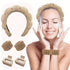 5Pcs Spa Tools Fluffy Head Band Elastic Water Absorbent Twist Bands Hair Claw Clips Non Slip Clips Suitable For Face Washing Bath Skincare Spa Mak...