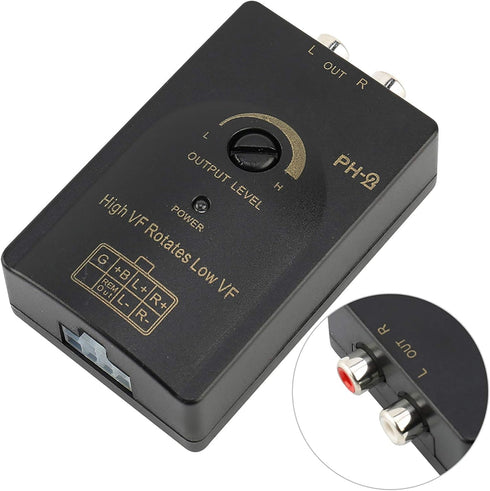 aqxreight Speaker Level Converter, Car Output Stereo Speaker High to Low Level Converter with Delay Function...