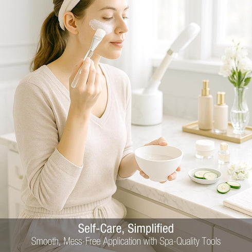 APPEARUS Facial Mask Silicone Mixing Bowl Set – 6-Piece Spa Skincare Kit with 3 Mixing Bowls, Brush & Spatulas – Reusable, Microwave & Dishwasher ...