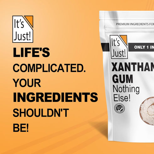 It's Just - Xanthan Gum, 8oz, Batch Tested Gluten Free, Keto Baking, Non-GMO, Thickener for Sauces, Soups, Dressings, Packaged in USA...