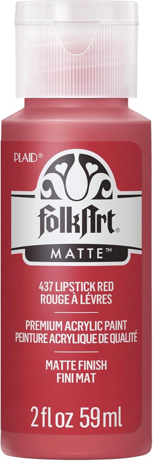 FolkArt Acrylic Paint in Assorted Colors (2 oz), 437, Lipstick Red...