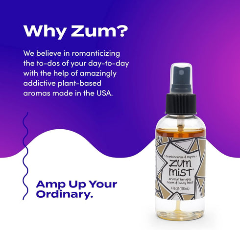 Zum Mist Room and Body Spray - Frankincense and Myrrh - 4 fl oz (2 Pack)...