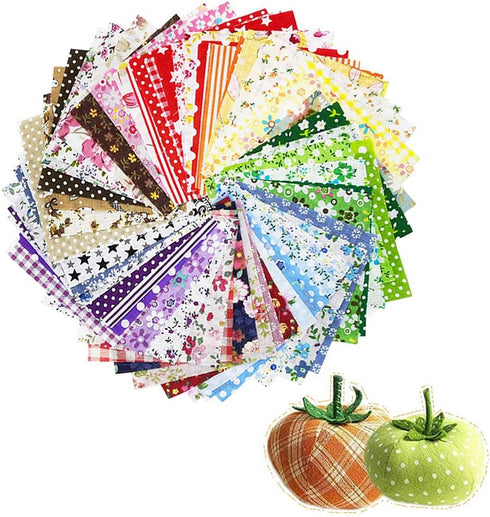 60 Pcs 4" x 4"(10cm x 10cm) Assorted Craft Fabric Bundle Squares Patchwork Fabric Sets for DIY Sewing Scrapbooking Quilting Dot Pattern...