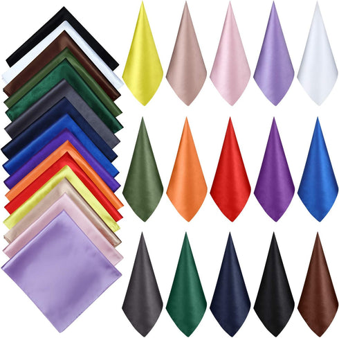 SATINIOR 15 Pieces Women Square Neck Scarf Mixed Solid Colored Neckerchief Head Wraps Scarf Bandana...
